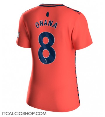 Everton Amadou Onana #8 Seconda Maglia Femmina 2023-24 Manica Corta